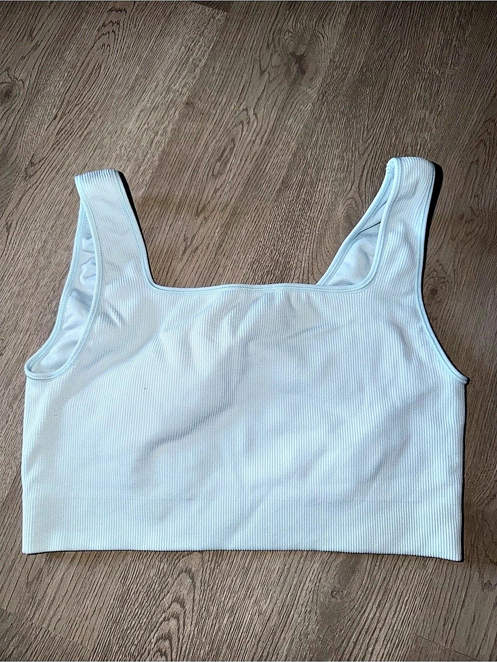 All In Motion Seamless Cropped Bra Top Ribbed Blue Large - Picture 2 of 3